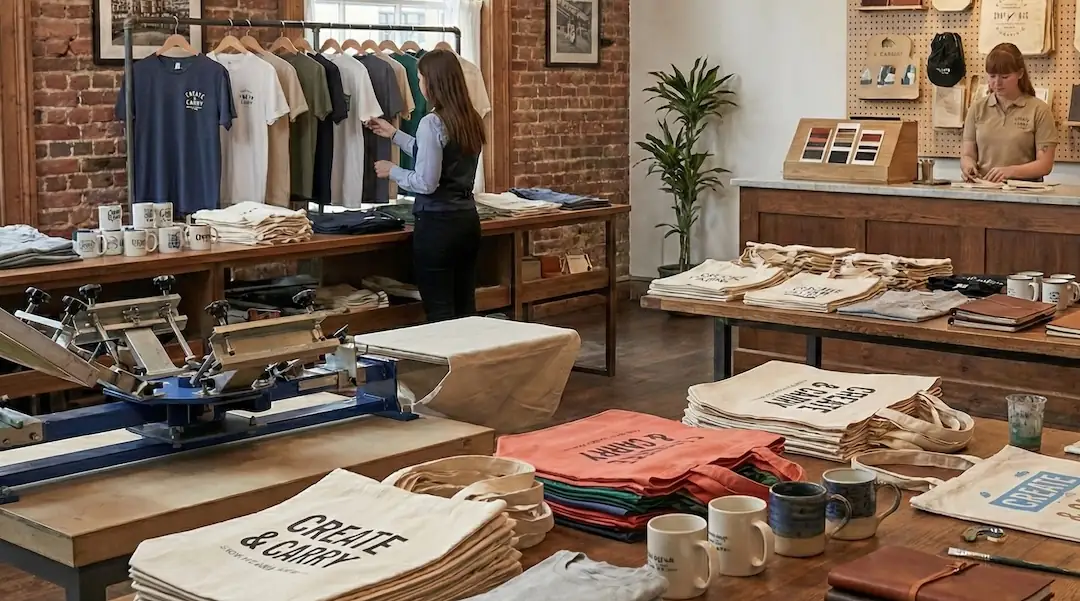 merchandising personalizado textil como tote bags y camisetas